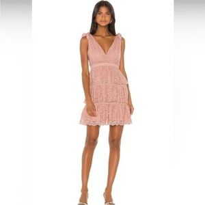 Bardot Revolve Roxie Lace Dress Dusty Pink